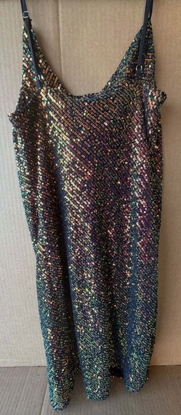 Style Rack Multi-Color Sequin Cowl Neck Mini Dress - Picture 5 of 8